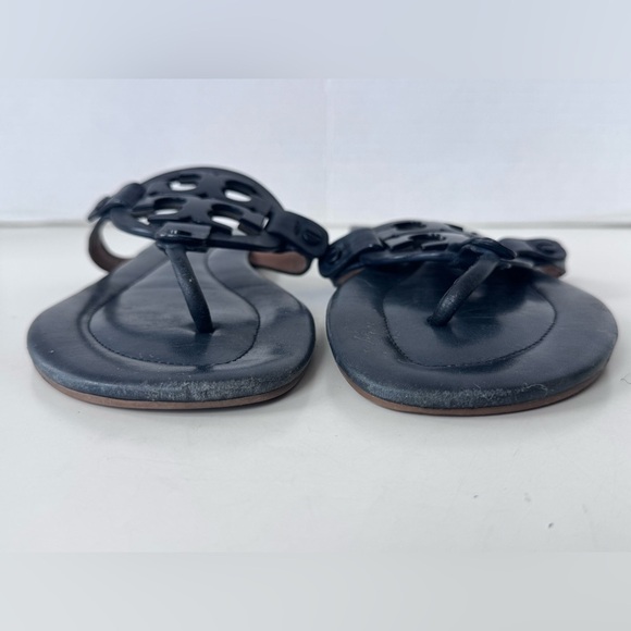 Tory Burch Navy Blue Leather Miller Thong Flats Size 9.5 - Picture 2 of 8